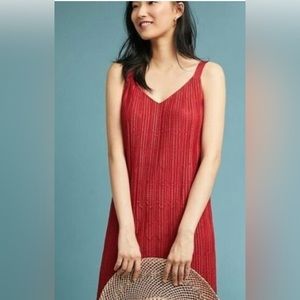 Anthropologie Meadow & Rue burnt orange pleated dress NWT sz 4